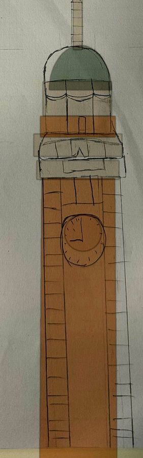 Former KCR Clock Tower coloured by AI
